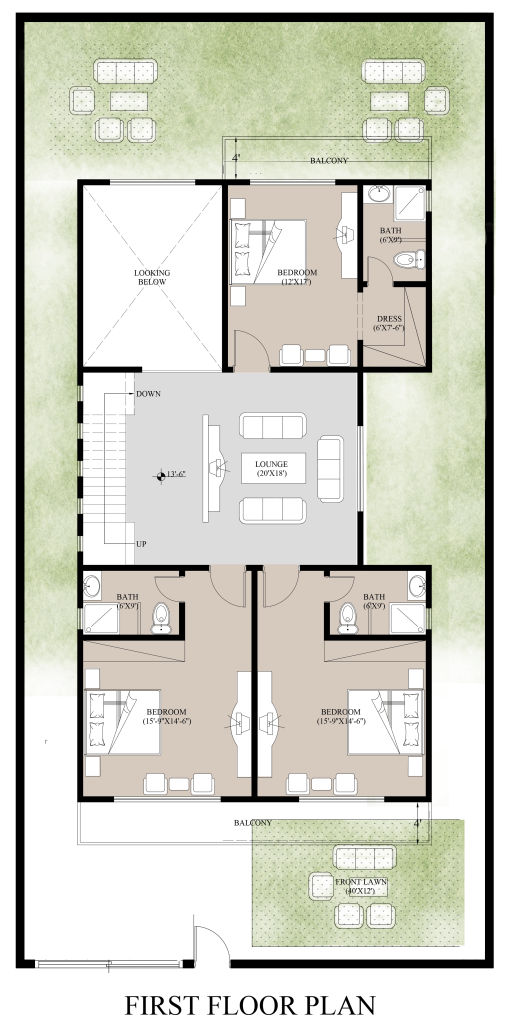 18 Marla First Floor Plan